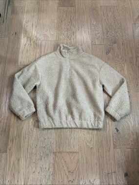 Ambiance Outerwear Quarter-Zip Sherpa Fleece Pullover Size Medium
